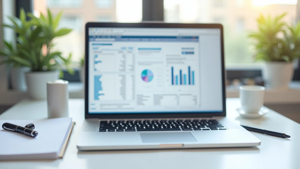 Laptop sa otvorenom Excel tabelom sa financijskim podacima i grafikonom na zaslonu