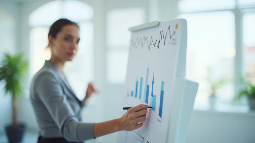 Osoba planira financijski pristup s grafičkim prikazima na tablici